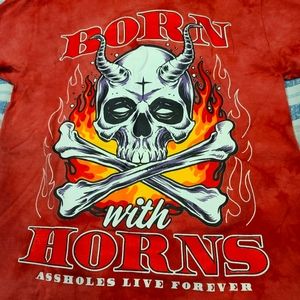 NWT ALF Born w/Horns Skull Tie Dye Tshirt